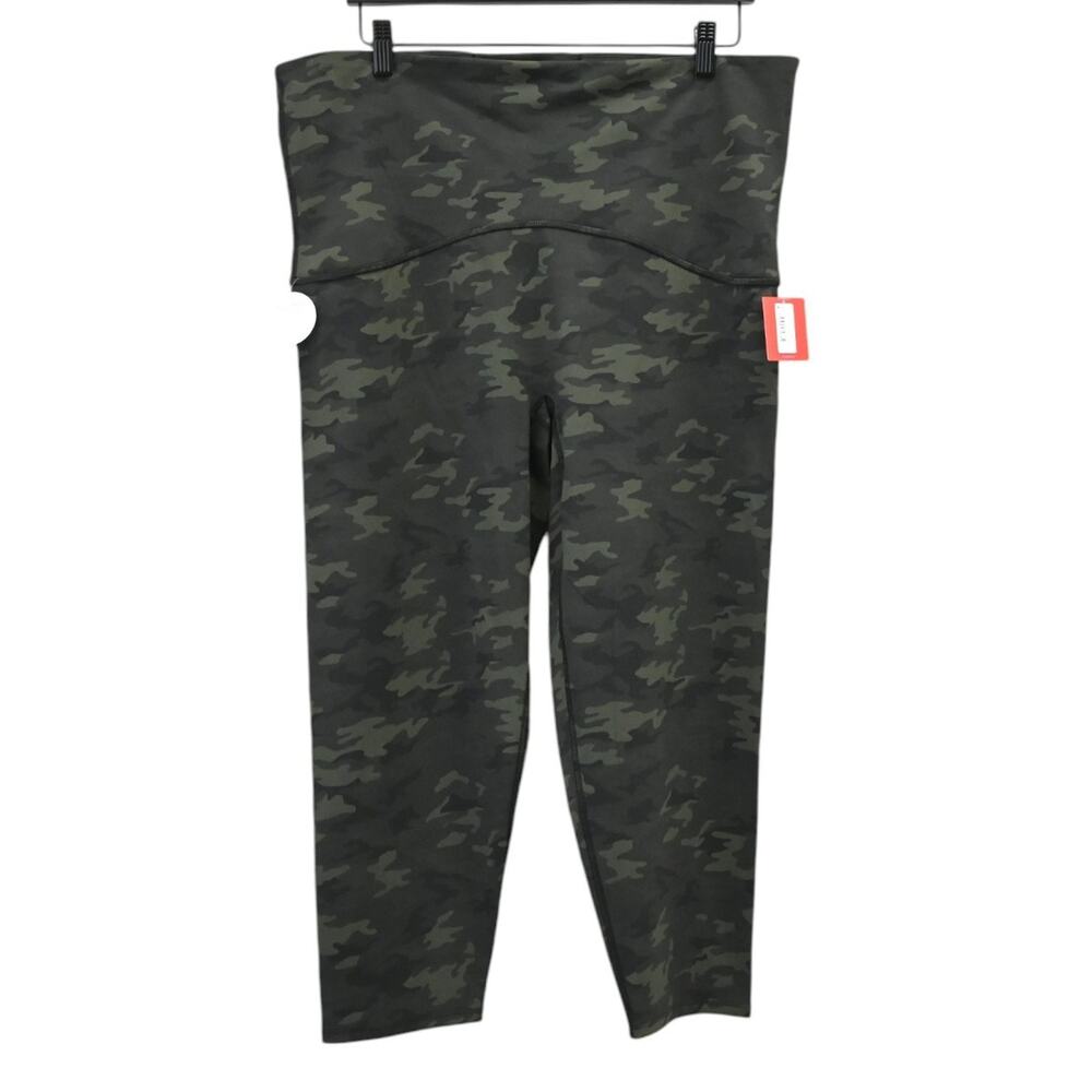 Spanx Women Size 3X Booty Boost Active Print 7/8 Leggings Camouflage Green 50251